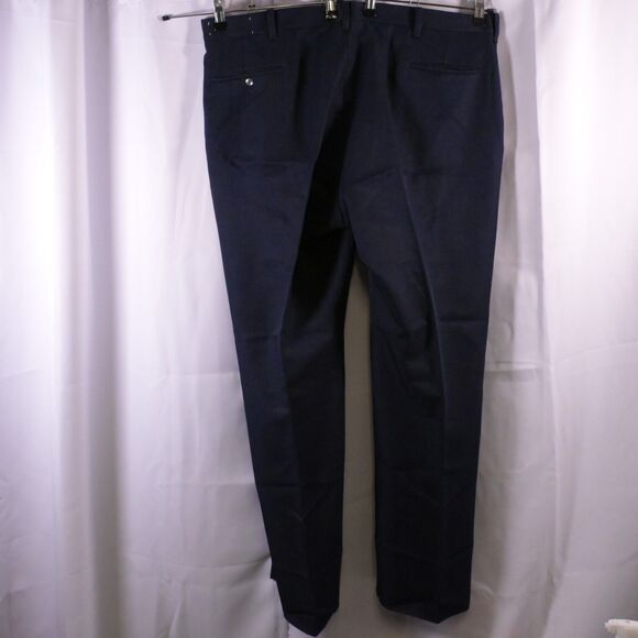 VTG JCPenney Comfort Slacks Mens 42x32 Navy Blue High Rise Dress Pants Trousers - Picture 2 of 6